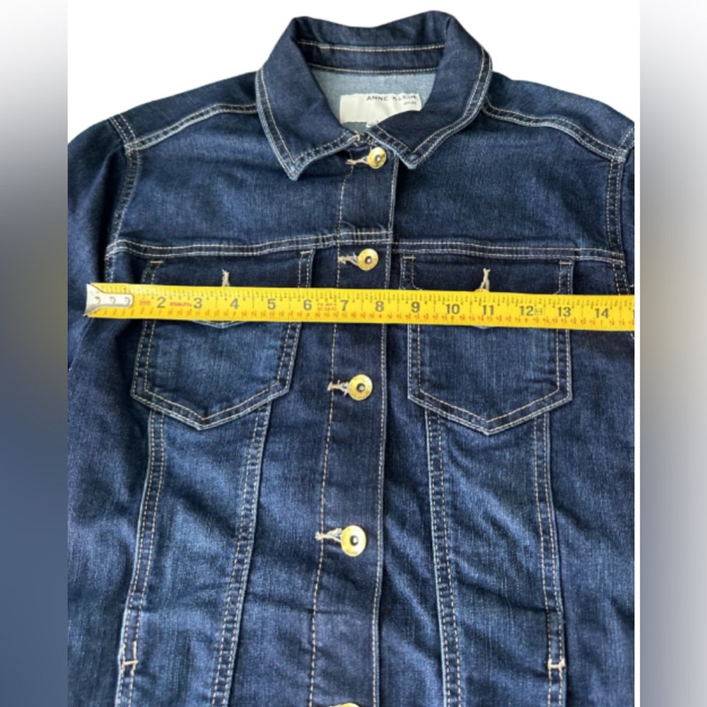 🔥Hot Sale🚒 Anne Klein Belted Jean Jacket Size Small - Picture 7 of 11